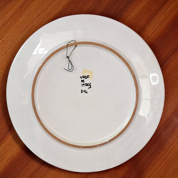 Nino Parrucca Pottery Modernist Plate 10.5" Made in Italy #214 Fisherman - Picture 5 of 9